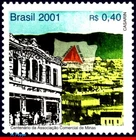 2796 BRAZIL 2001 TRADE ASSOCIATION MG, FLAG, ARCHITECTURE, MI# 3147 C-2379, MNH