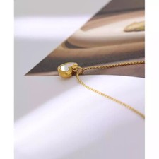 Elegant Simple Gold Finish Heart Shape Charm Beautiful Dainty Necklace