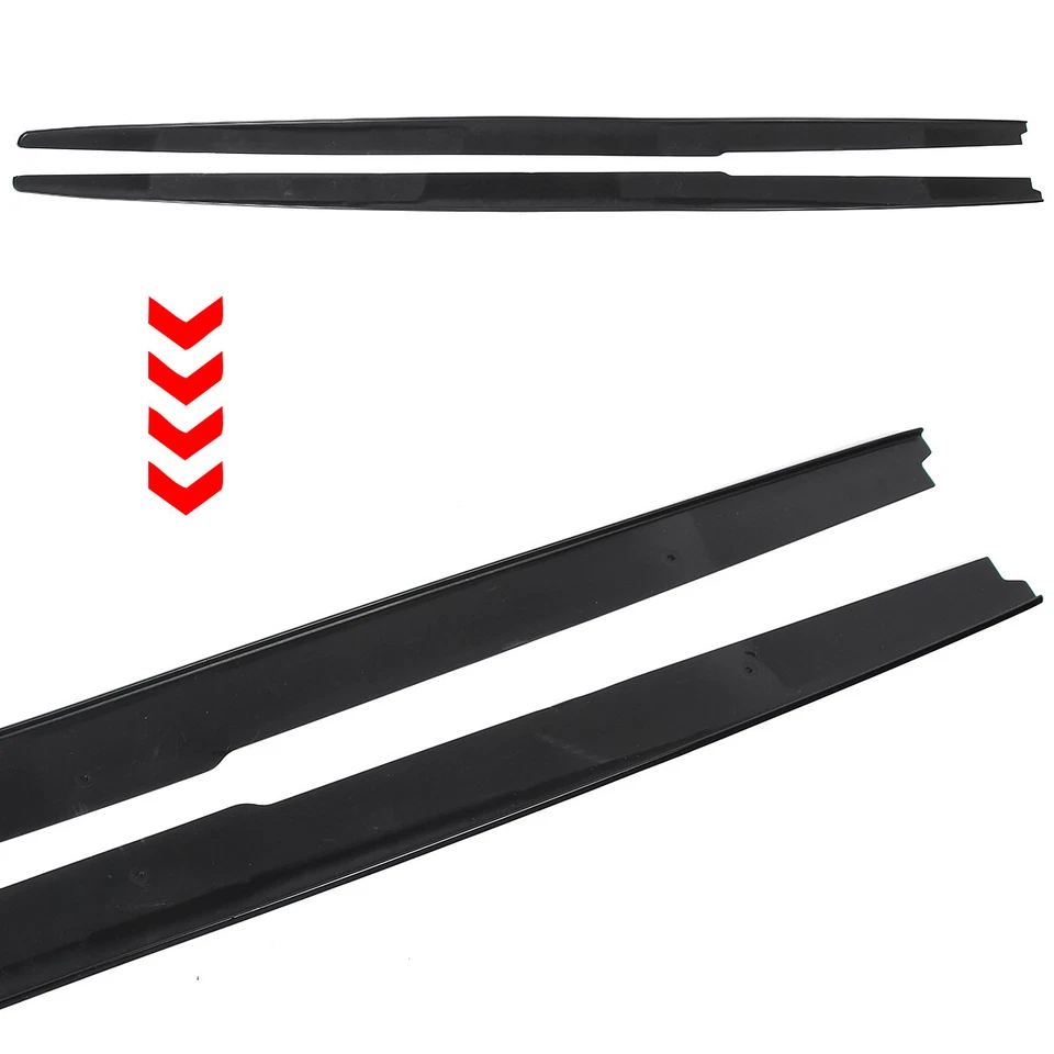 Gloss Black For BMW 5 Series E60 E61 2004-2010 Side Skirts Panels Extension Lip Foto 4 de 4