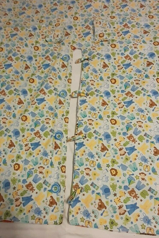 Baby Car Seat Canopy Blanket Cover *Handmade Boy/Jungle Blue & White Theme 49x39 - Image 4 of 4