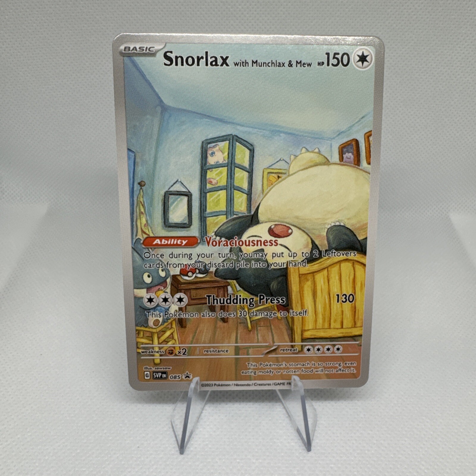 Snorlax with Munchlax & Mew Pokemon x Van Gogh ACG Art Promo Card NM