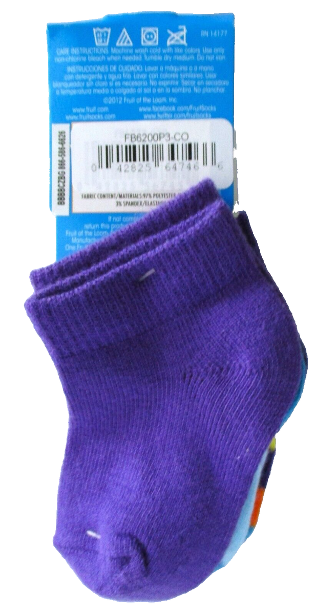 専用ページ☺︎ New Fruit of Looms 3 pair pack ankle socks Rainbow Purple Girls