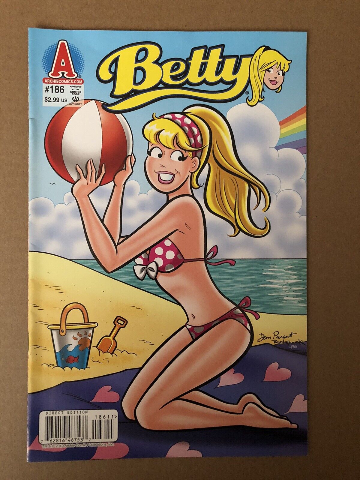 Betty #186 (2010) Archie Sexy Betty Beach Bikini Cover By Dan Parent Iconic -VF+