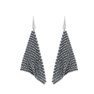 Kristalle von Swarovski, Mesh Ohrringe, weißes Mesh, funkelnd weiß FIT Ohrringe