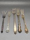 5 Antique Sterling Silver Pickle Olive Forks Wallace Gorham Internl Lot 72 Grams