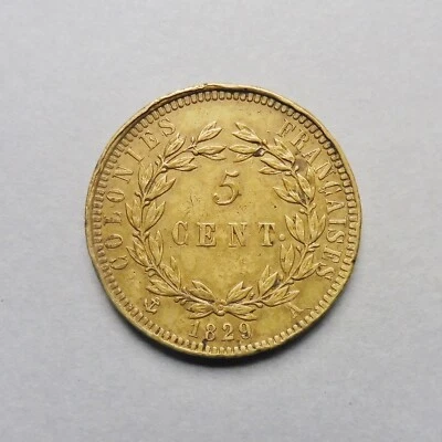 Colonies Générales - Charles X - 5 Centimes laiton - 1829 A Paris - Photo 1/2