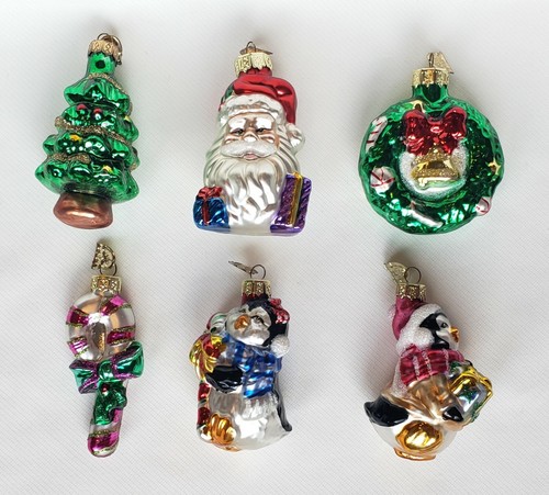 6 adornos de Navidad vintage de Thomas pingüinos de corona de árbol de Navidad + eBay