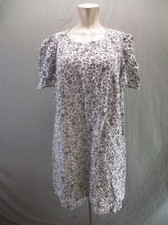 Ann Taylor Size 16 Women Floral Linen Short Puffed Sleeve Short Sheath Dress 322