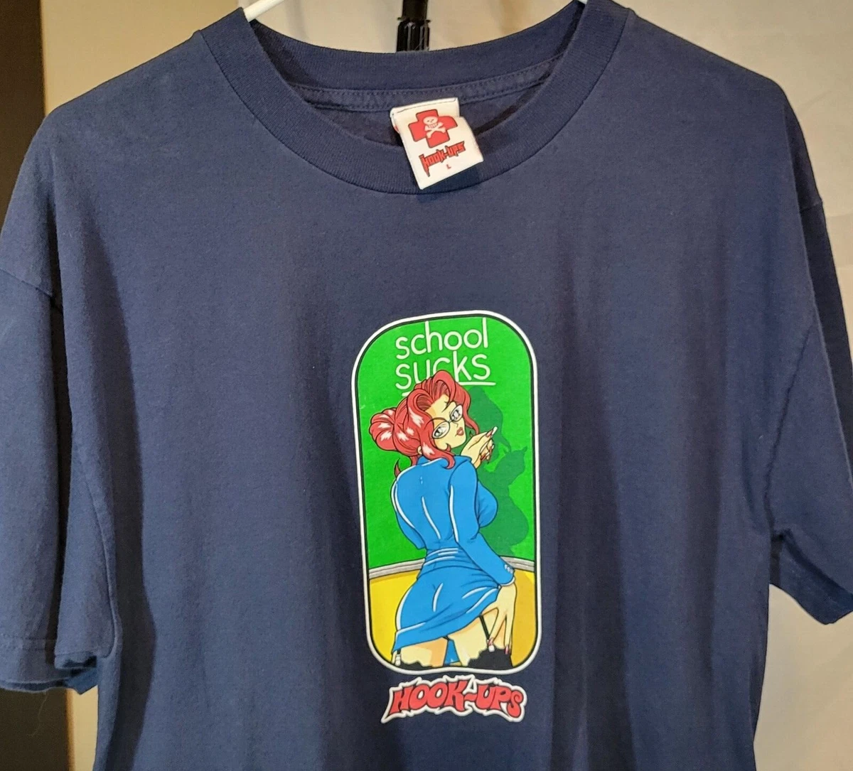 Vintage Hook-ups vintage “school sucks” Tshirt L Flawless 90s Skateboard  Shirt