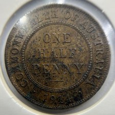 1914 Half Penny Coin - almost Extremely Fine - Scarce George V Predecimal