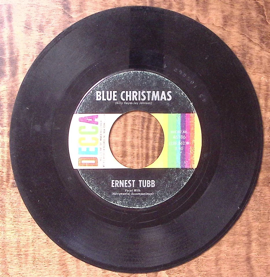 ERNEST TUBB WHITE CHRISTMAS/BLUE CHRISTMAS DECCA RECORDS VINYL 45 54-55 - Image 2 of 3