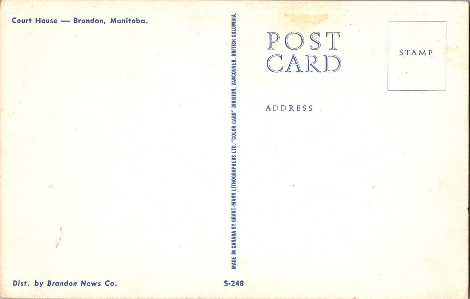 Court House 1950s Cars Brandon Manitoba MB Postcard eBay