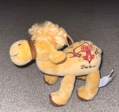 Dubai Soft Plush Stuffed Camel 8'' EUC Suveniour Tan 1 Hump Animal Seated