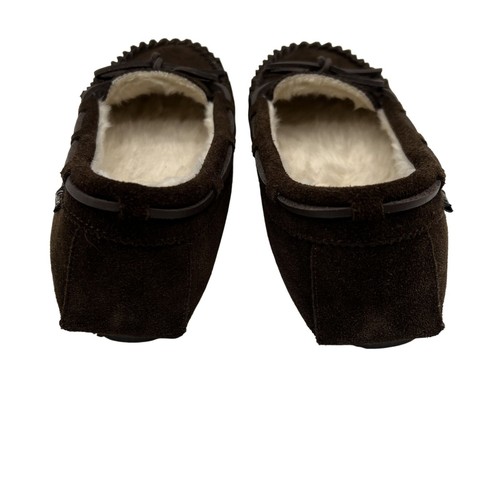 Clarks NEW Womens 9M Cocoa Brown Suede Moccasin Slippers Faux Fur Comfy Stylish - Picture 5 of 10