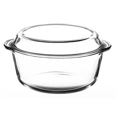 Pasabahce Borcam großes rundes Glas Auflauf Backofen Geschirr Antihaftbeschichtet Kochen Backen