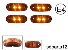 4x Fanali Laterali LED 24V Arancio 2 LED SMD Luci Ingombro Camion Rimorchio