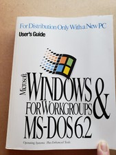 Microsoft Windows For Workgroups  MS-DOS 6.2 Users Guide Book