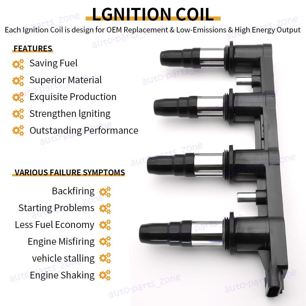 Ignition Coil Pack w/Spark Plug for 1115 Chevrolet Cruze Sonic Aveo5 1