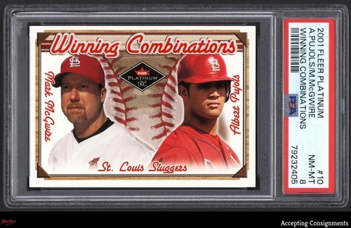2001 Fleer Platinum Mark McGwire & Albert Pujols RC 1175/2000 PSA 8 NM-MT