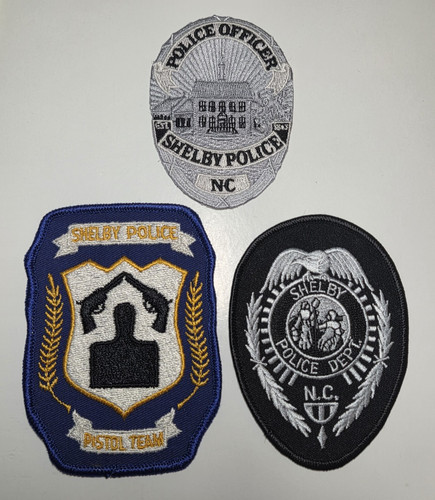 Lot of 3 Shelby NC Police Patches w Pistol Team Cleveland County North Carolina