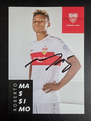 Roberto Massimo original signierte Autogrammkarte VfB Stuttgart 2019/20 DFB