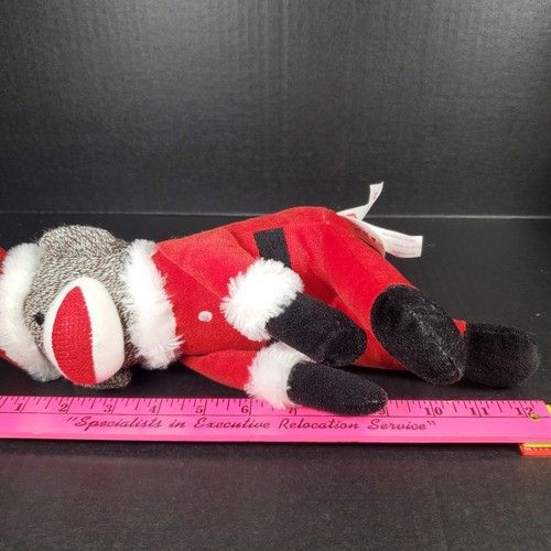 Aurora Babbo Natale Calzino Scimmia Peluche 12" Peluche Natale Giocattolo Morbido - Foto 6 di 8