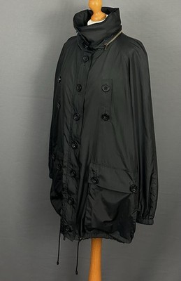 SONIA RYKIEL MANTEL - SCHWARZE MAC JACKE - Damen Größe XS Extra Small - UK 8