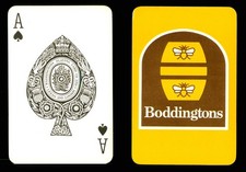 1 x playing card Boddingtons Brewery Barrel & Bees - Ace of Spades - PC111