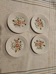 Mid Century Butter Pats. Made In Japan. Set Of 4. Flower Pattern.