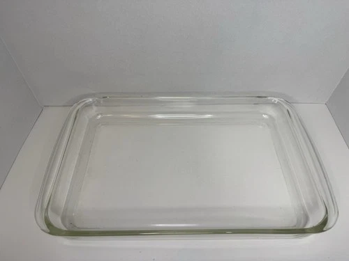 Vintage PYREX 3 Qt # 233N Clear Borosilicate Glass Lasagna Dish Full Handles