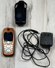 VTG 2003 NOKIA 3560 Orange Candybar Mobile CELL PHONE w/ Power Supply HTF WORKS