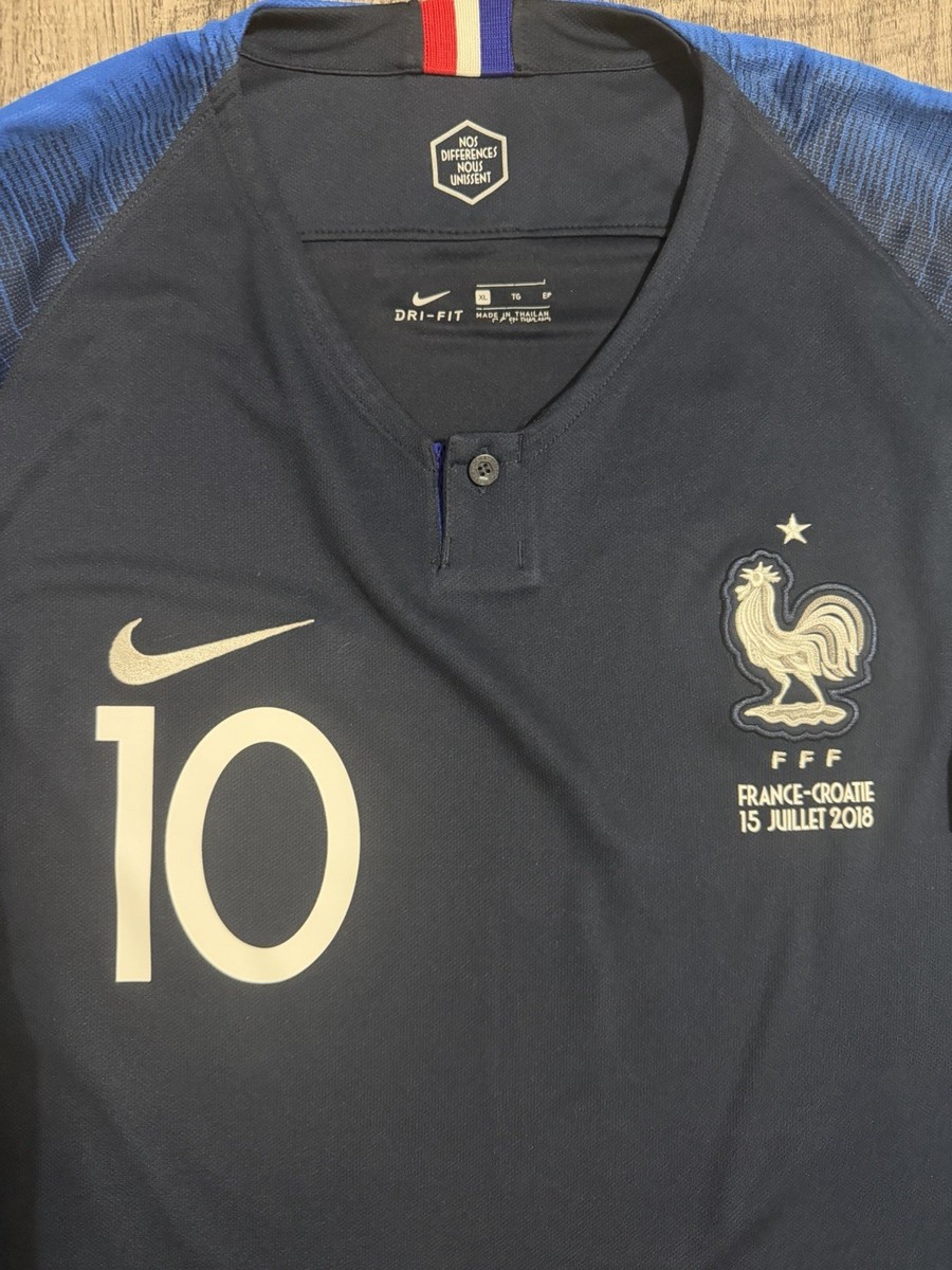  MBAPPÉ Jersey Kylian Mbappe France Nike 2018 World Cup Final Jersey Men's Size