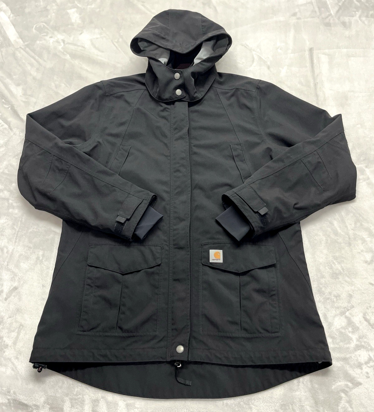 Carhartt Hooded Jacket Girls Large 12-14 Black Lined Storm D