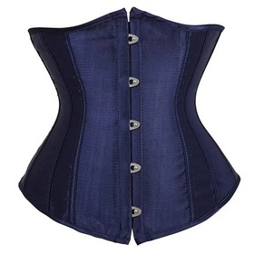 Gothic Underbust Corset Waist Cincher Bustier Top Satin Lace Up Lingerie Plus
