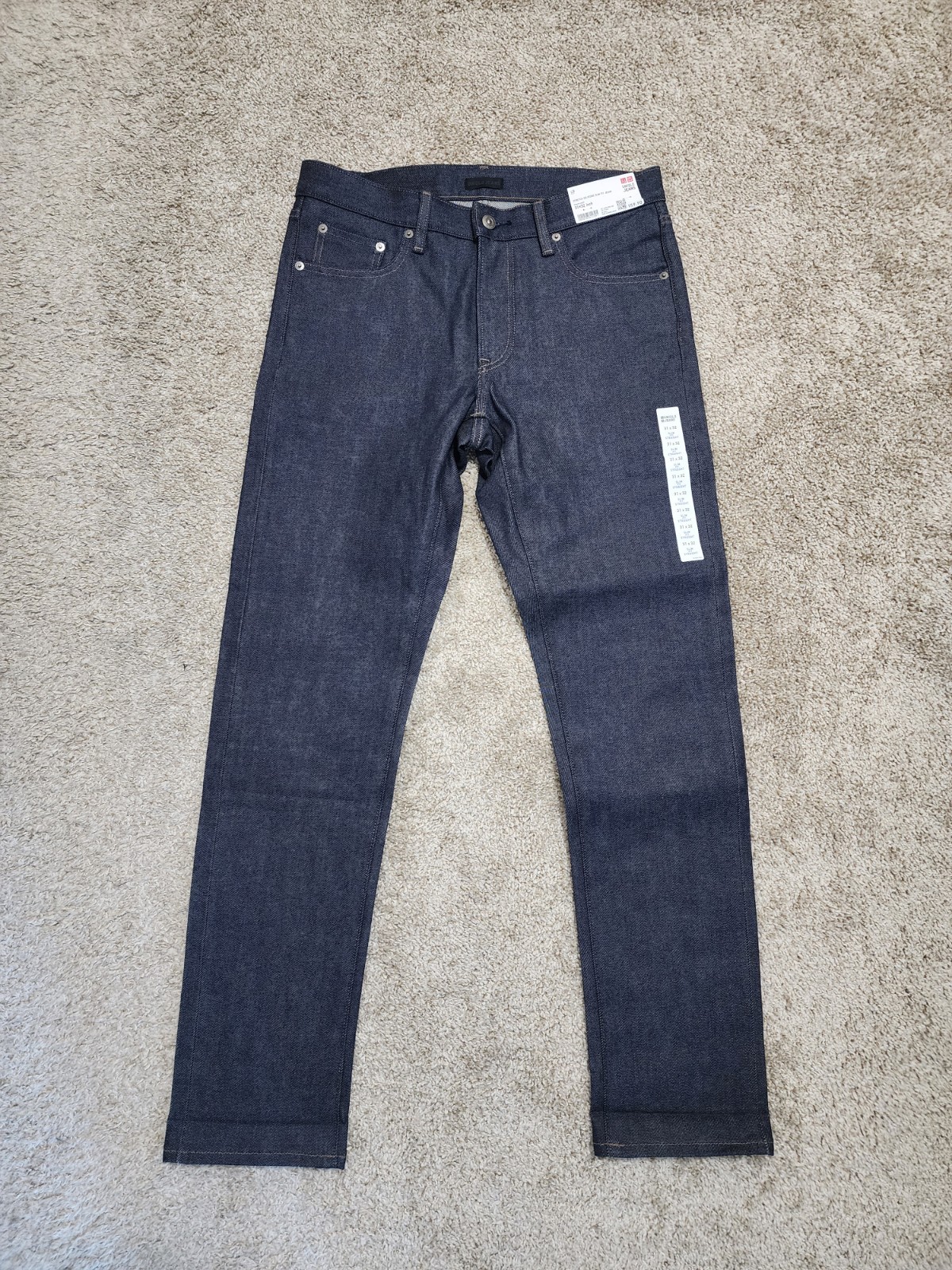 Men's 31 X 32 Dark Navy Indigo Straight Slim Fit Denim Nwt