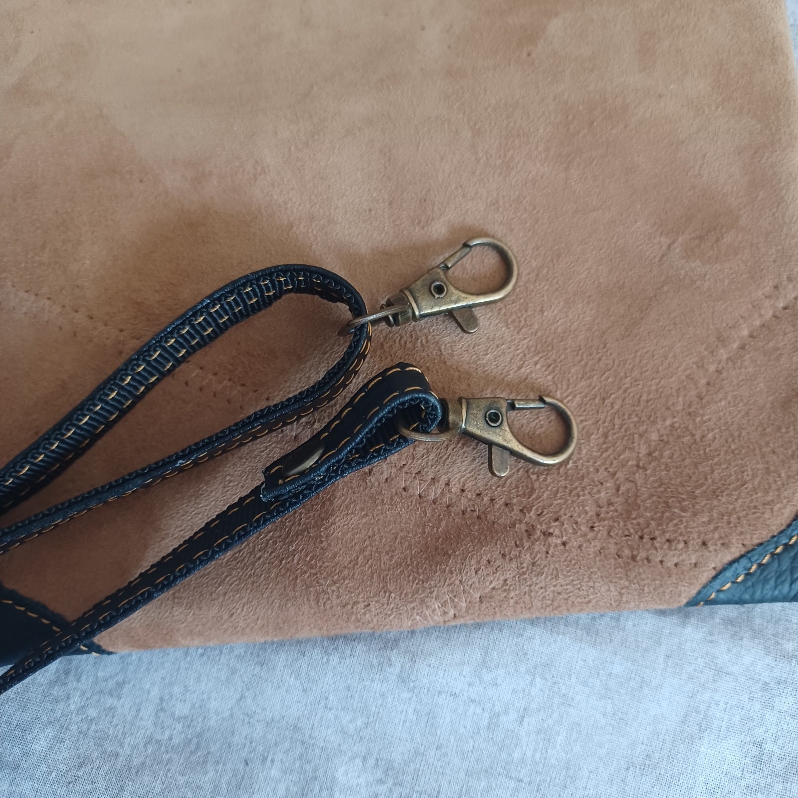 Vaan & Co Leather Patchwork Upcycled Brown Crossb… - image 6