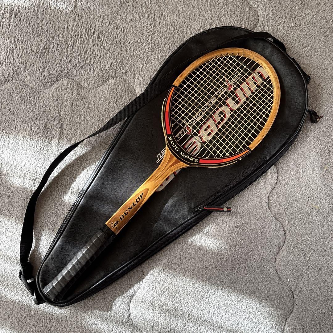 Dunlop Maxply McEnroe Vintage Wooden Tennis Racket with Case