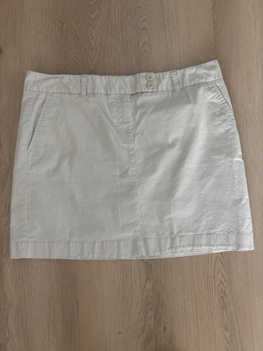 EUC Vineyard Vines Dayboat A-Line Mini Skirt Size 16 Stone Beige Nautical