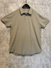 BYLT Premium Basics Lux Light Tan Polka Dot Polo Stretch Short Sleeve Mens XL