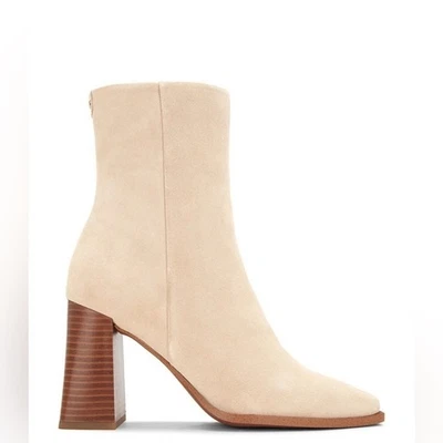 Botines Sam Edelman Ivette para mujer 8,5 color tostado cervatillo buena gamuza tacón ancho punta cuadrada - Imagen 1 de 4
