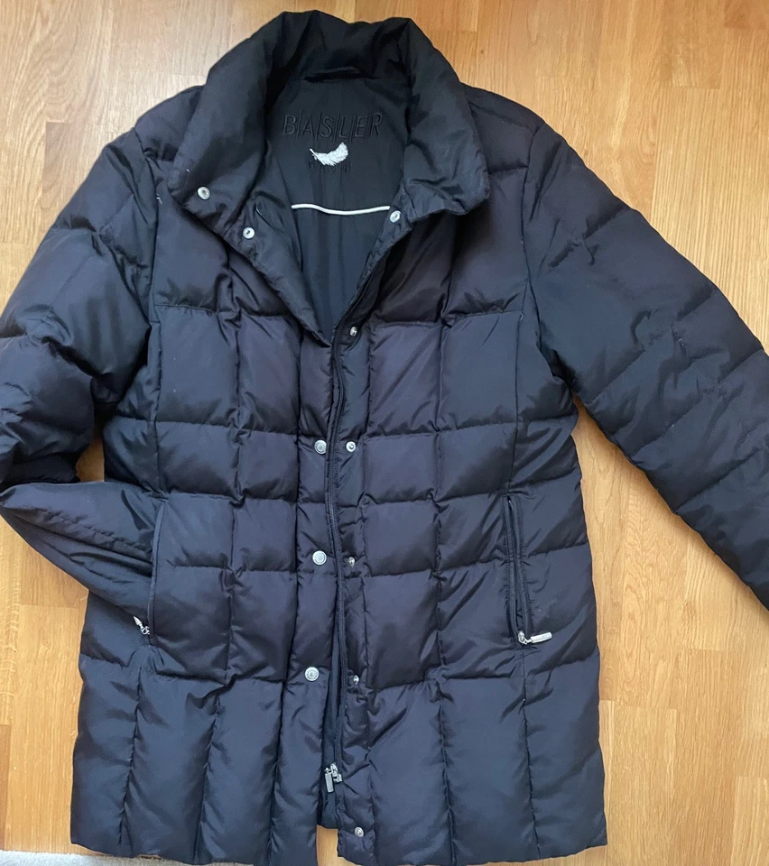 Chaqueta Abrigo Acolchada Acolchada Corta Negra Plumón Real Basler para Mujer XL 16 18 38 Foto 2 de 4