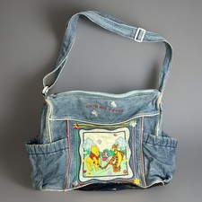 VTG 90s Disney Winnie the Pooh Tote Baby Bag Diaper Blue Denim