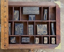 Vintage Printing Letterpress Printers Block Type Medical Dental Tray