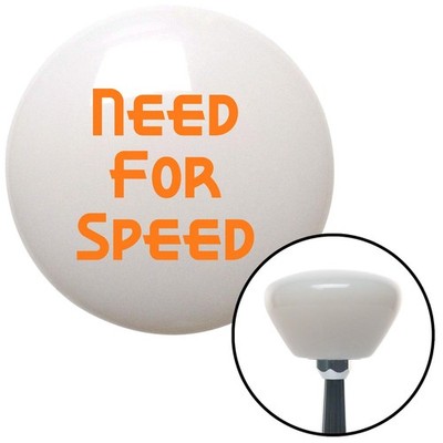 Orange Need For Speed White Retro Shift Knob w/ M16x1.5 Insert Shifter Auto