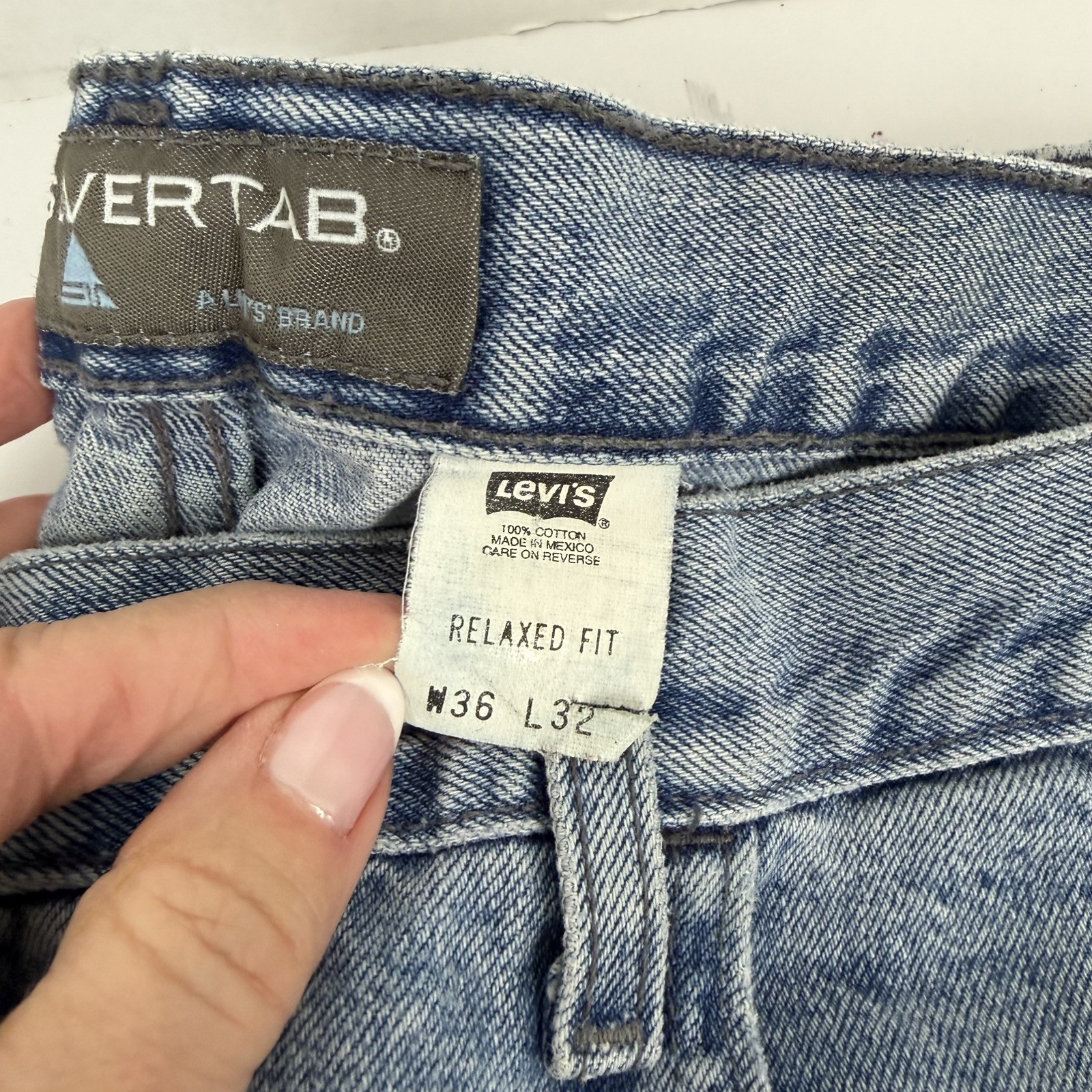 Vintage Levis Silver Tab Jeans Mens 36x32 Baggy Fit Distressed Skate Grunge Y2K