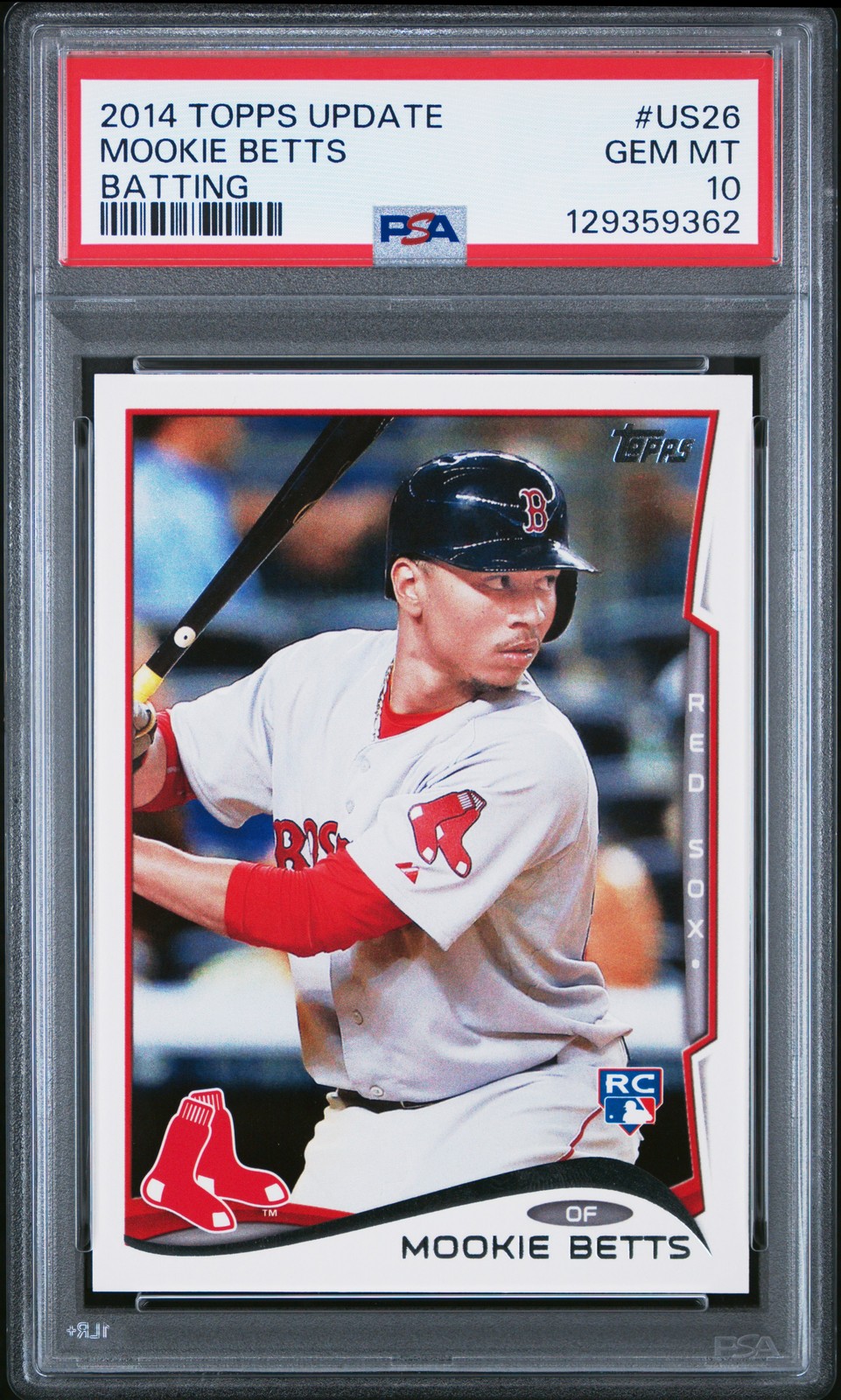 2014 Topps Update #US26 Mookie Betts Batting PSA 10