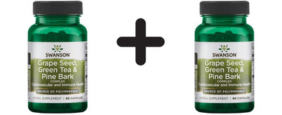 2 x Swanson Grape Seed, Green Tea & Pine Bark Complex - 60 caps (176,67 EUR/kg)