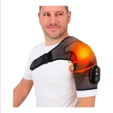 Heated Shoulder Massager Cordless Vibration Wrap USB Rechargeable Adjustable