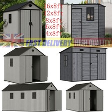 16x8 12x8 8x8ft GreyWood Effect Plastic Garden Shed Outdoor Utility Tool Storage