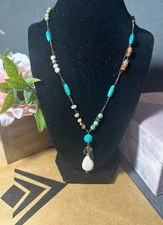 Silpada Sterling Silver and Multi Color Bead Necklace N2068 19+2"